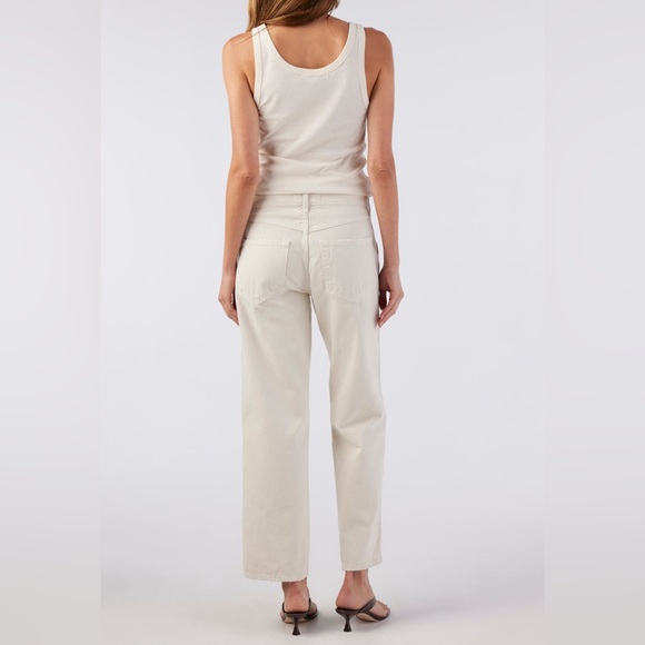 AMO Billie wide straight jean in Sandstone - organic cotton high mid rise sz 28 - Picture 3 of 11